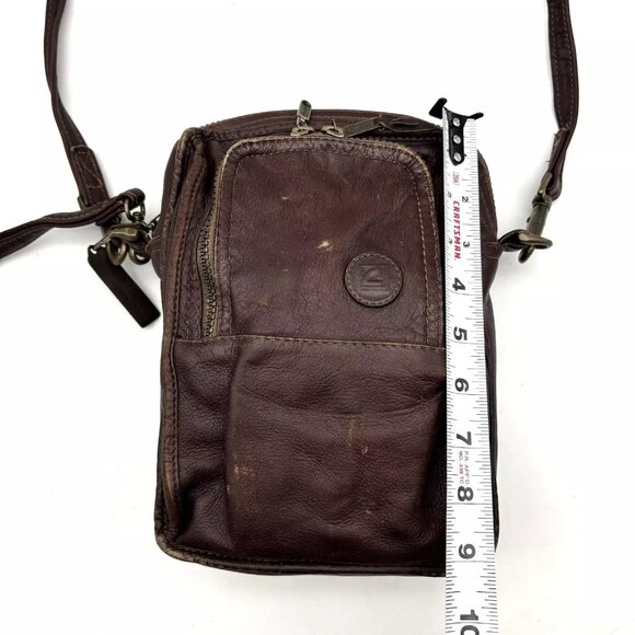 Vintage 90s Dilana Design Collection Brown Leather Organizer Crossbody Bag FLAWS - Picture 16 of 16